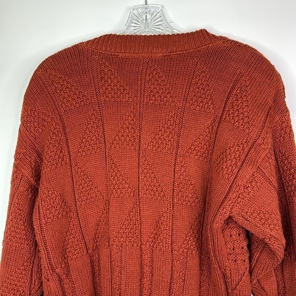 Vintage Winona Knits Burnt Red Vneck Button Sweater Size Small/Medium - Picture 5 of 9